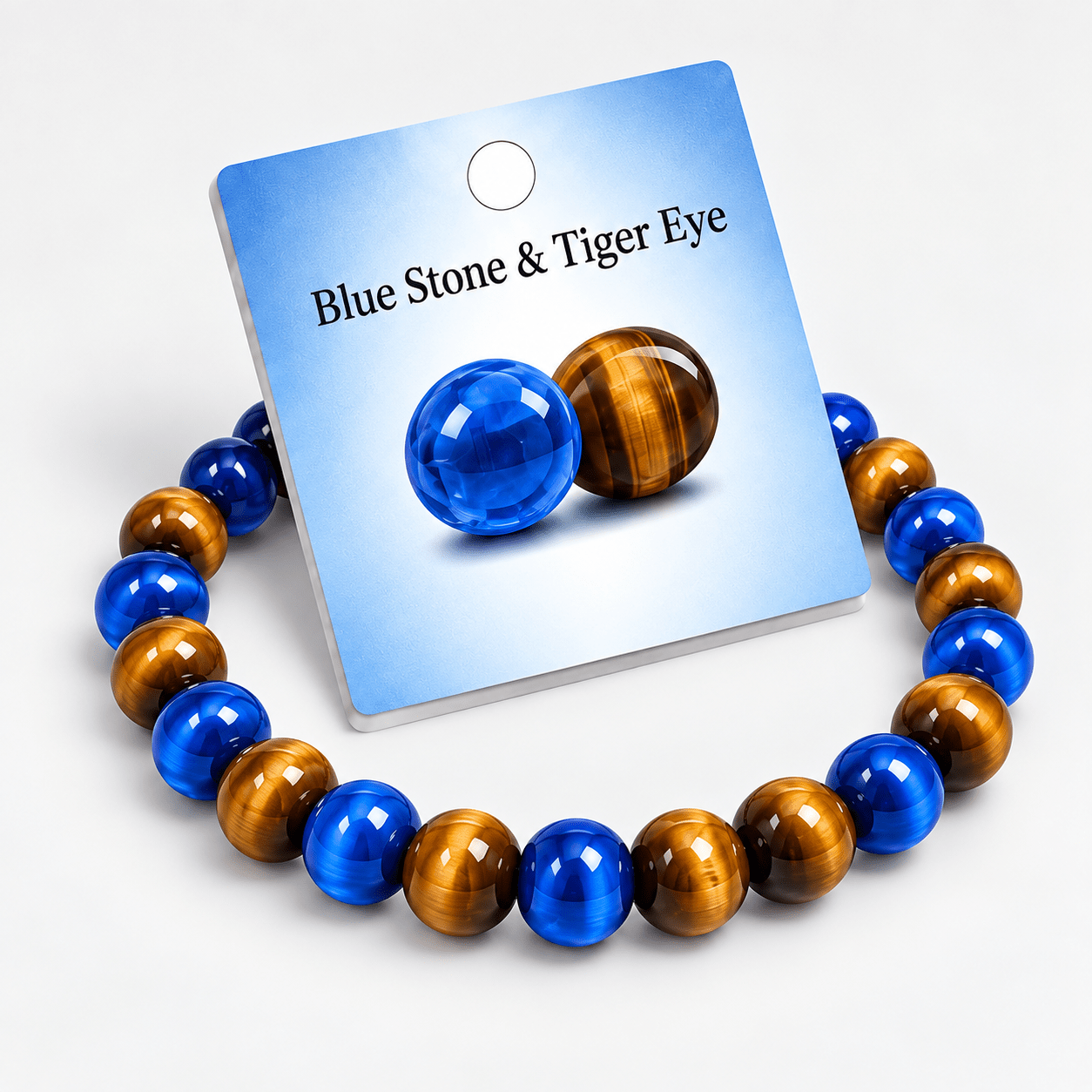 4pcs Natural Tiger Eye Wealth Bracelet Set, Unisex